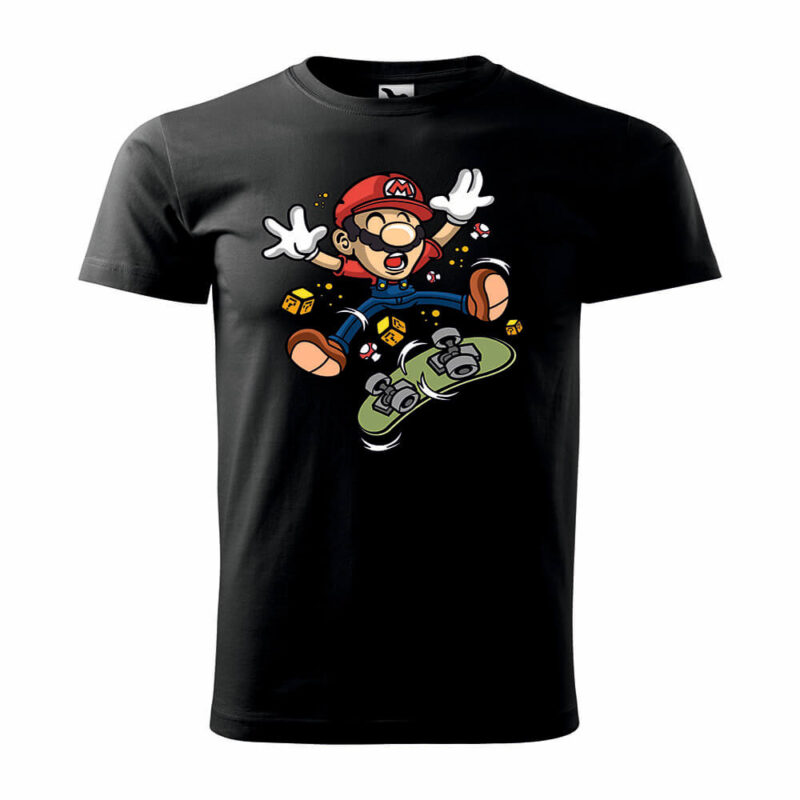 Oldschool Gamer póló -gördeszkás Mario 2
